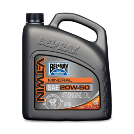 BEL-RAY V-TWIN MINERAL MOTOR OIL, 20W50. 4L