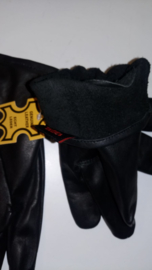 Gloves - Short Biker Gloves - BLACK Leather