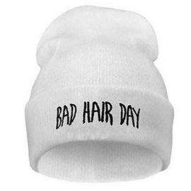 Bad Hair Day Beanie - White