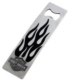 Harley-Davidson® - Flaming Bar & Shield Silver Bottle Opener