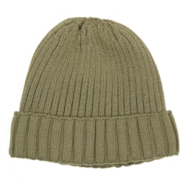 Beanie - Lined - Cold Weather - Army Green