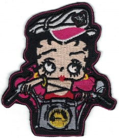 069 - Patch - Betty Boop - Biker - Red/Pink