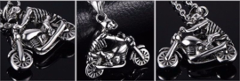 Skeleton Biker - Stainless Steel Pendant