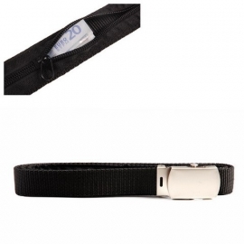 Web Belt - Black - with hidden money compartiment!