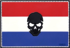 PATCH - Nederlandse vlag met doodshoofd - PVC/VELCRO