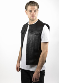 Leather Vest - Cut Off - SOA - Sons of Anarchy Style - John DOE - MC Outlaw Vest