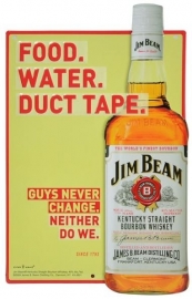 3D Metal Plate - Jim Beam - Food. Water. Duct Tape.