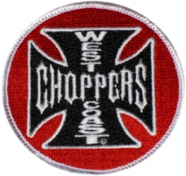 140 - Patch - West Coast Choppers - Round Black/Red