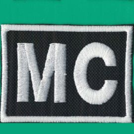 PATCH - MC - Motorcycle Club - White on Black