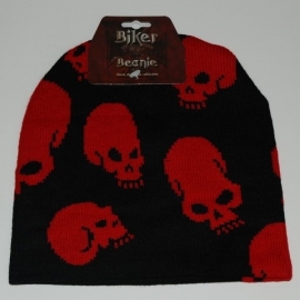 Beanie - Red Skulls