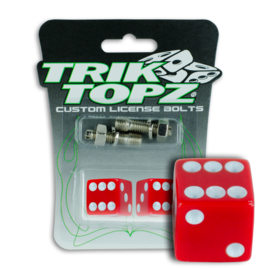 License Plate Mounts - Red Dice - TrikTopz - Bolts/Nuts