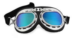 Goggles - RAF / Red Baron style - Blue Iridium Lens