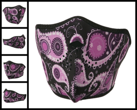 Face Mask - Half - Purple Paisley - Zan HeadGear