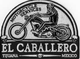 Patch - WHITE - El Caballero - Motorcycle Service - Tijuana