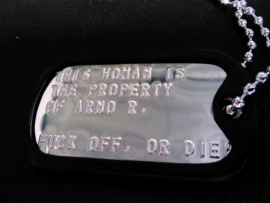 Dog Tags (Double Set) - Stainless Steel - Silver - TEXT & CHAIN INCLUDED