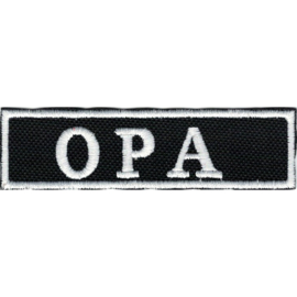 PATCH - Flash / Stick - OPA (grandpa in Dutch) BLACK & WHITE