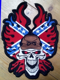 Large BackPatch - Rebel Skull - The South will Rise Again
