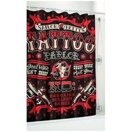 Shower Curtain / Room Divider - Sailor Betty's Tattoo Parlor