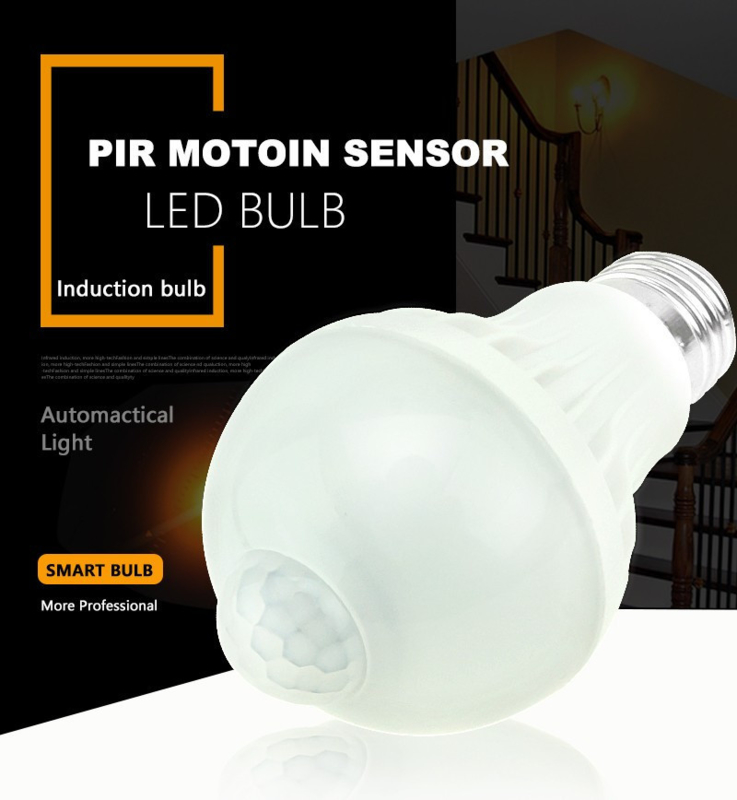 LED LAMP - met PIR bewegingsdetector E27 5W | Survival & Kamperen BadBoy.NL