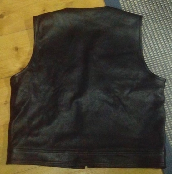 Leather MC-Vest - Cut Off - SOA - High V-cut neck | Vests | BadBoy.NL
