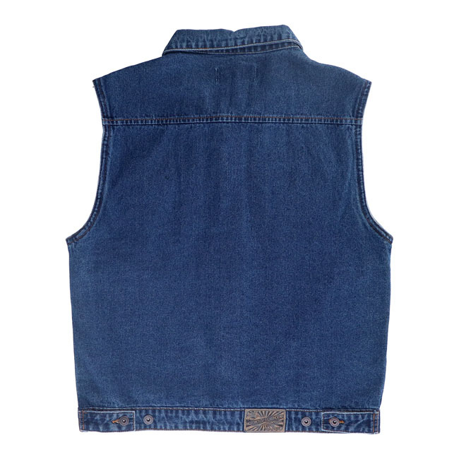 Blue denim biker clearance vest