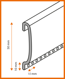 Losse brede Rail zilver