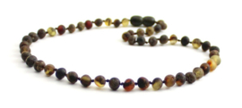 Barnsteen ketting baby/peuter olive raw