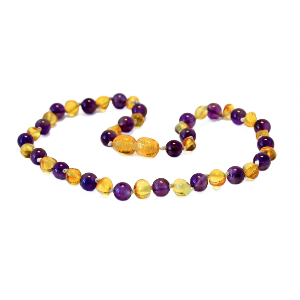 Barnsteen ketting volwassenen lemon met amethist