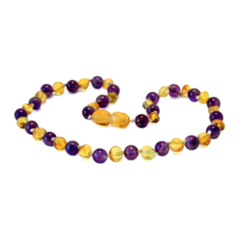 Barnsteen ketting baby/peuter lemon met amethist