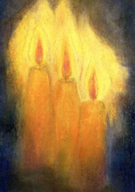 Ansichtkaart Angela Koconda - Drie kaarsen