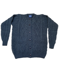 Aran Woollen Mills - Damesvest merino moss