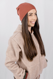 Engel Natur wolzijden beanie adult copper