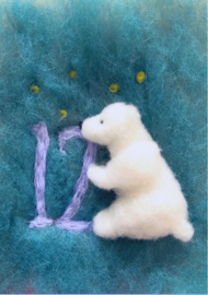 Het Wol Feetje - Ansichtkaart Cijfer 12 ijsbeer