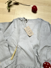 Simply Grey dames linnen  overslagjurk silver grey, M
