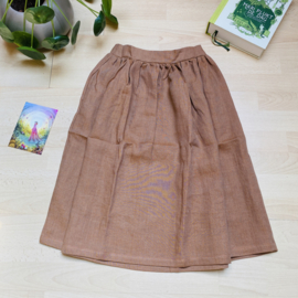 Simply Grey dames linnen rok Cinnamon