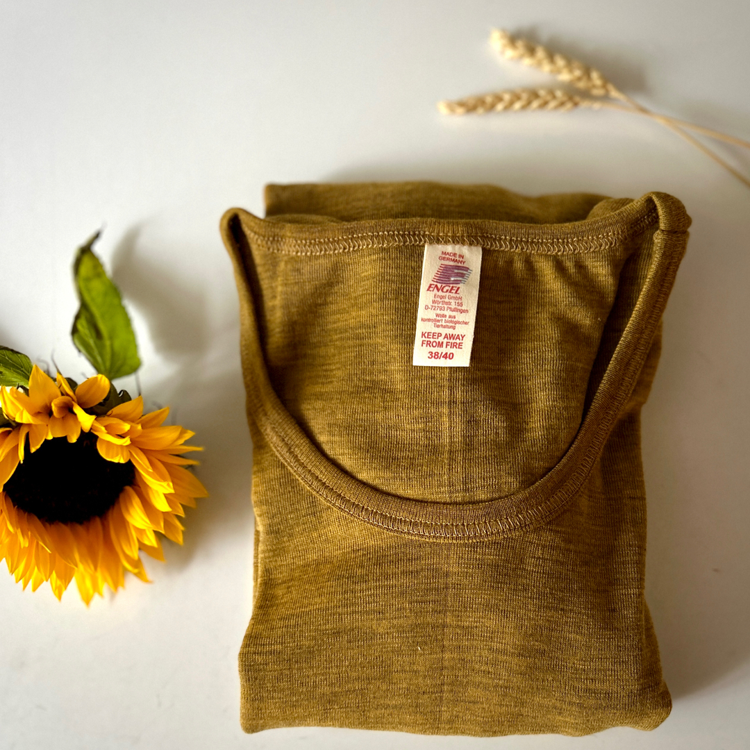 Engel Natur wollen longsleeve saffraan