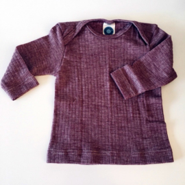 Cosilana wolzijdekatoen baby longsleeve burgundy