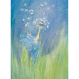 Marjan van Zeyl - Ansichtkaart Elf blaast paardenbloemen