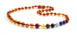Barnsteen ketting kind cognac chakra