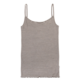Joha wolzijden dameshemd spaghettibandjes brown stripes