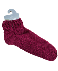 Aran Woollen Mills - Adult short socks merino plum