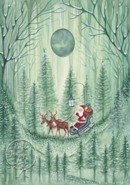 Bijdehansje - Ansichtkaart Santa