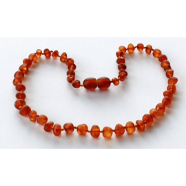 Barnsteen ketting baby/peuter cognac raw