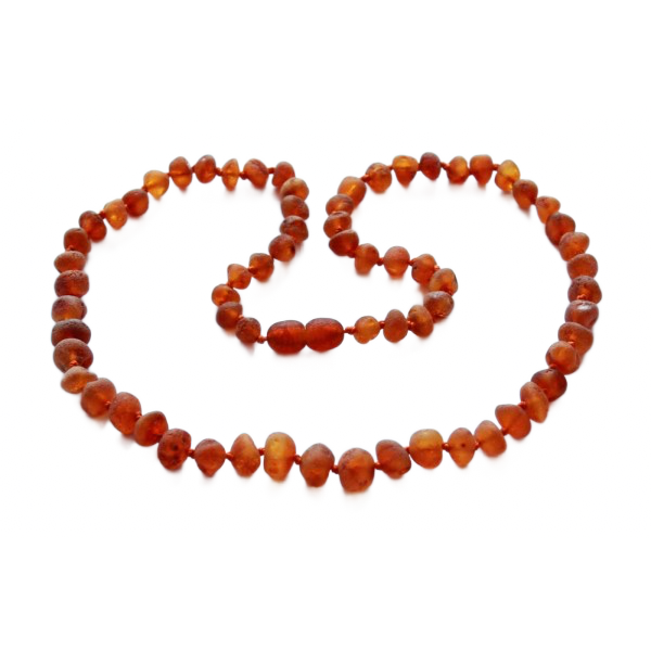 Barnsteen ketting volwassenen cognac raw