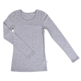 Joha wollen dameslongsleeve Zilvergrijs, S