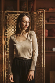 Evelina Apparel - Pointelle shirt beige