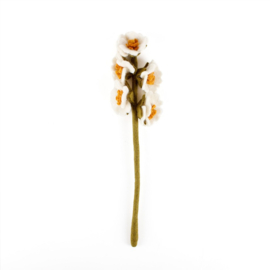 Sjaal met een verhaal - Vilten bloem Stokroos wit