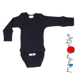 ManyMonths wollen romper / shirt Foggy Black