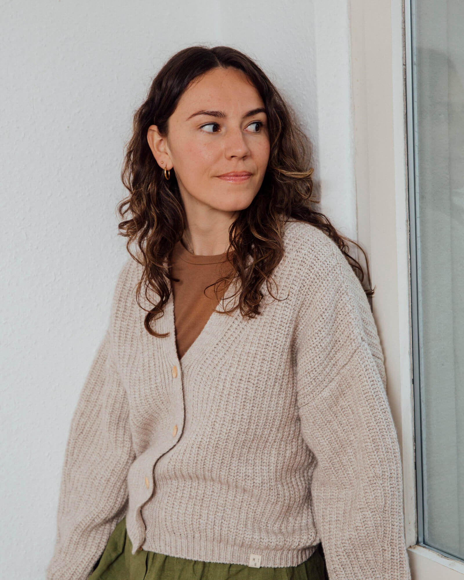 Matona Women lamswollen Cardigan Salt