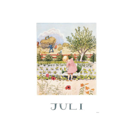 Elsa Beskow Ansichtkaart maand Juli